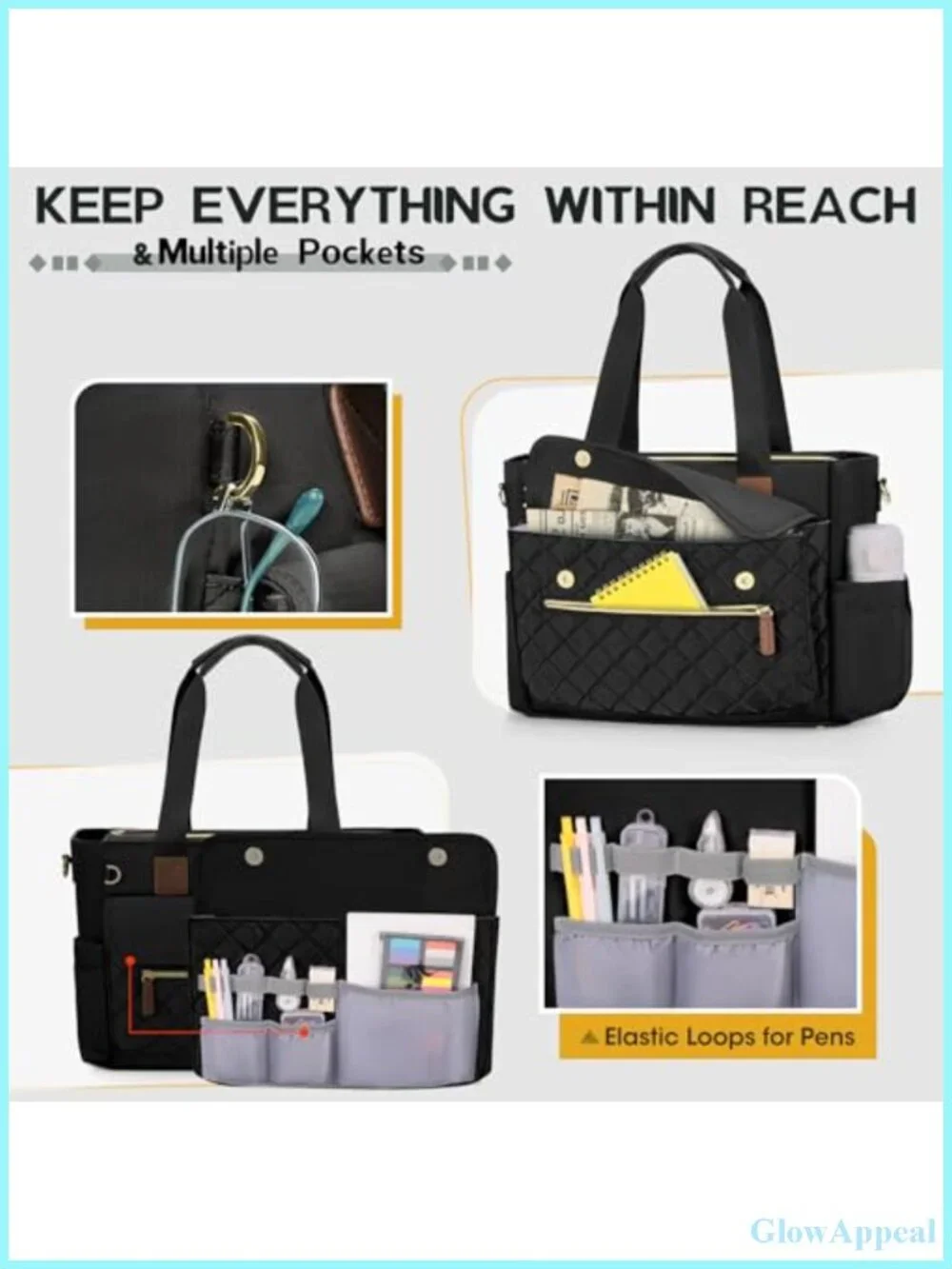Laptop Tote Bag for Women Work Bag 15.6 inch Computer Briefcase with Shoulder
